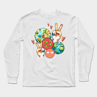 Peace Love Earth Long Sleeve T-Shirt